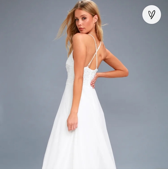 Lulu's Madalyn White Lace Maci Dress - Picture 3 of 3